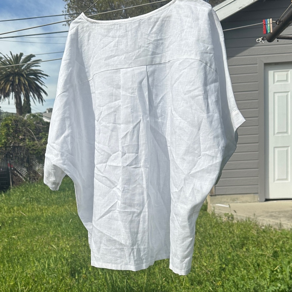 Handmade White Linen Top - Perfect for Spring and Summer - Picture 6 of 6